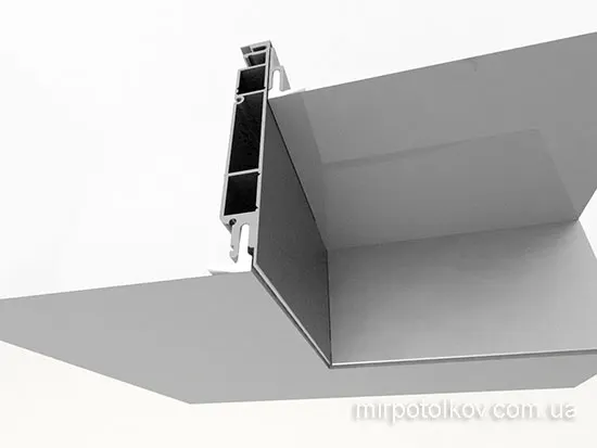 монтаж двухуровневого натяжного потолка