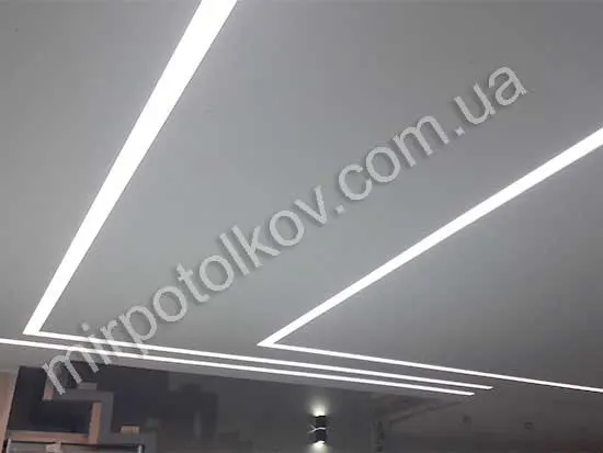световые линии на натяжном потолке